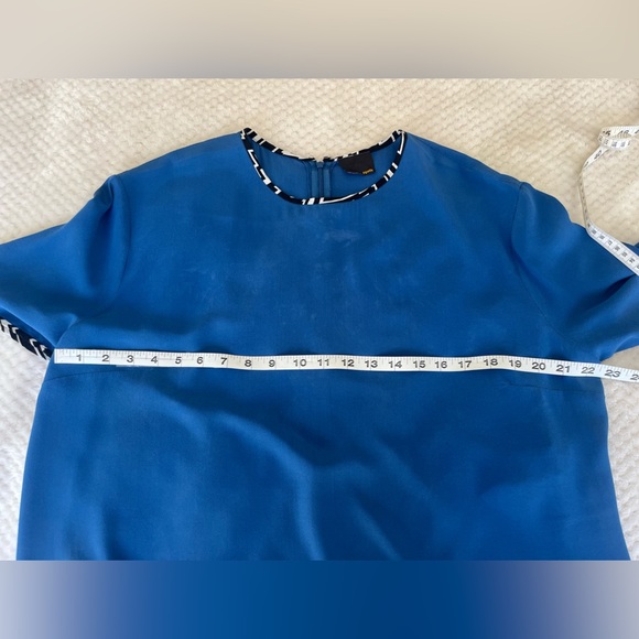 FENDI Womens Size 50 L/XL Blue with Logo Trim Top - Picture 13 of 13